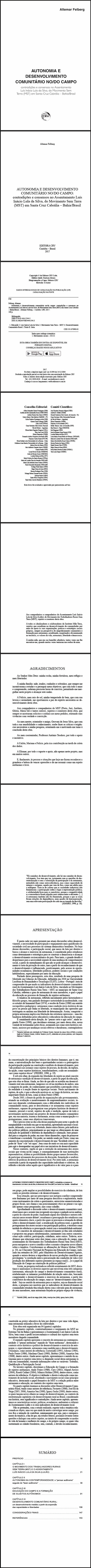 AUTONOMIA E DESENVOLVIMENTO COMUNITÁRIO NO/DO CAMPO:<br> contradições e consensos no assentamento Luís Inácio Lula da Silva, do Movimento Sem Terra (MST) em Santa Cruz Cabrália – Bahia/Brasil.